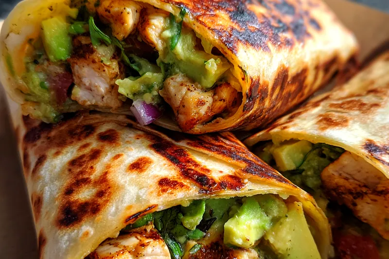 Fresh ingredients for Grilled Chicken Avocado Wraps