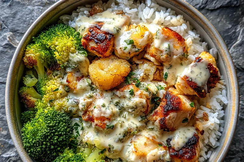 Fresh ingredients for Delicious Grilled Chicken Bowl