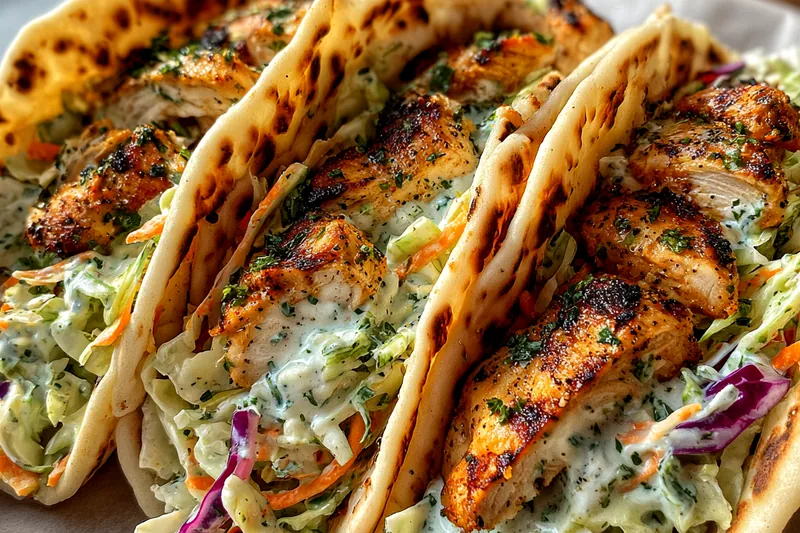 Cooking process for Grilled Chicken Pita Delight