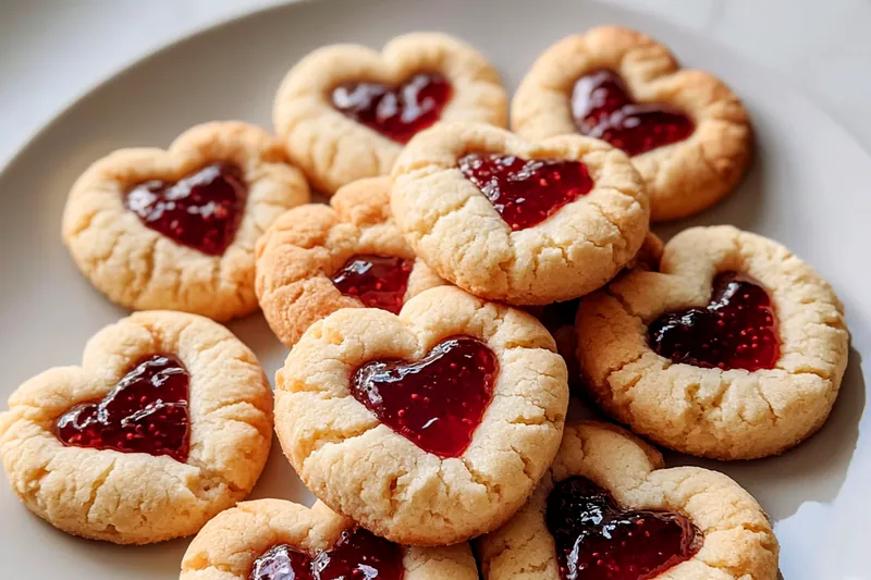Cooking process for Heart-Shaped Jam Thumbprints