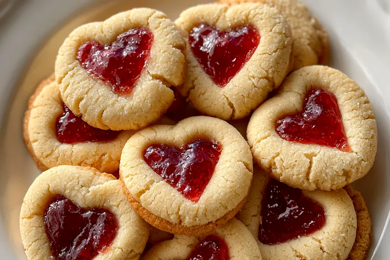 Fresh ingredients for Heart-Shaped Jam Thumbprints