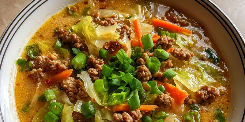 Hearty Egg Roll Soup Bowl