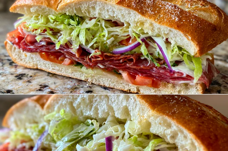 Cooking process for Hearty Italian Grinder Sandwich