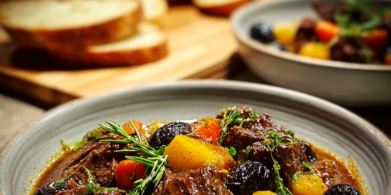 Delicious Hearty Pork Stew Delight served on a plate