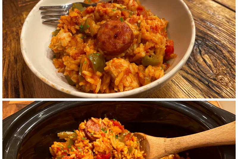 Cooking process for Hearty Slow Cooker Jambalaya