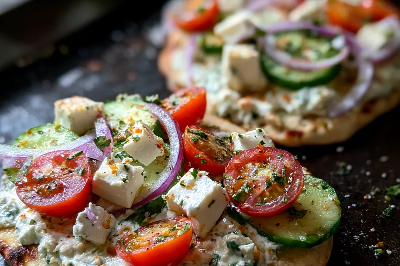 Cooking process for Herb Topped Flatbread Delight