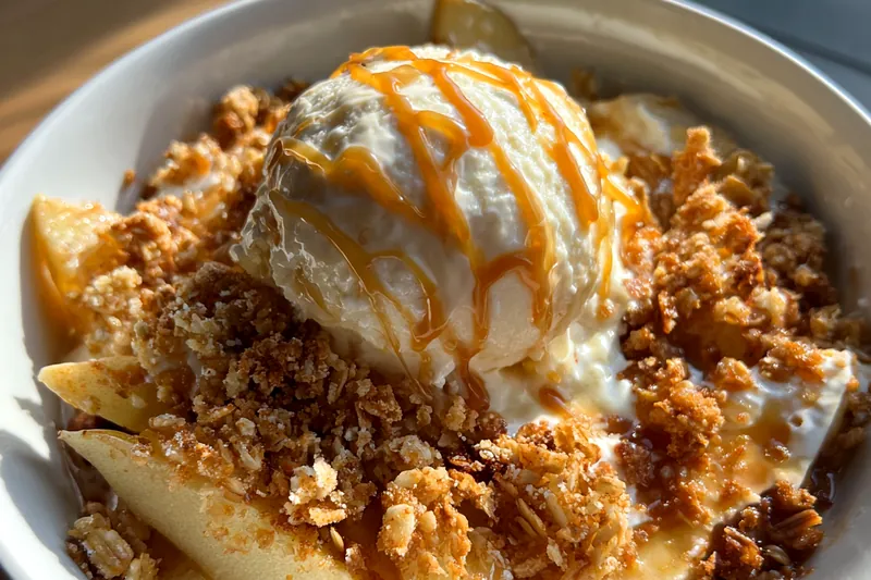 Cooking process for High Protein Apple Crumble