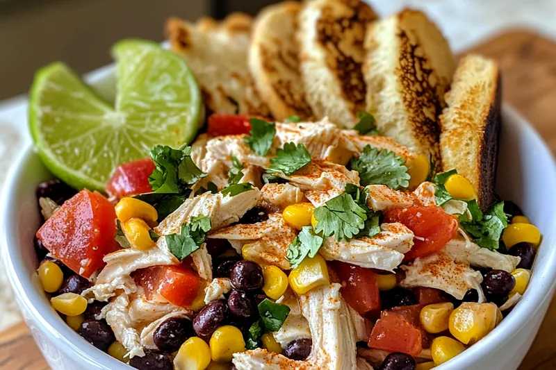 Fresh ingredients laid out for Zesty Chicken Salad Delight, showcasing vibrant colors.