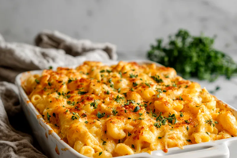 Ingredients for Honey Pepper Chicken Mac and Cheese displayed on a table