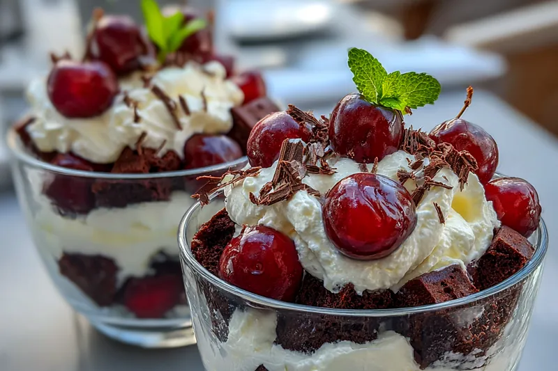 Fresh ingredients for Indulgent Chocolate Cherry Delight