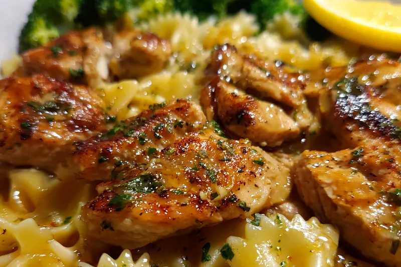 Cooking process for Lemon Butter Chicken Pasta