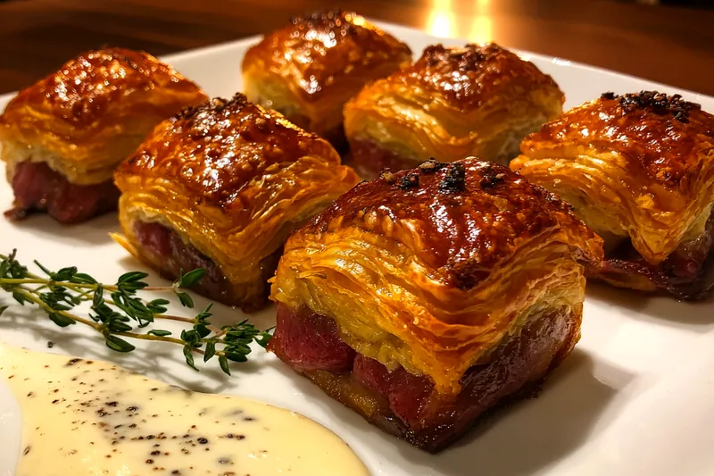 Cooking process for Mini Beef Wellington Bites