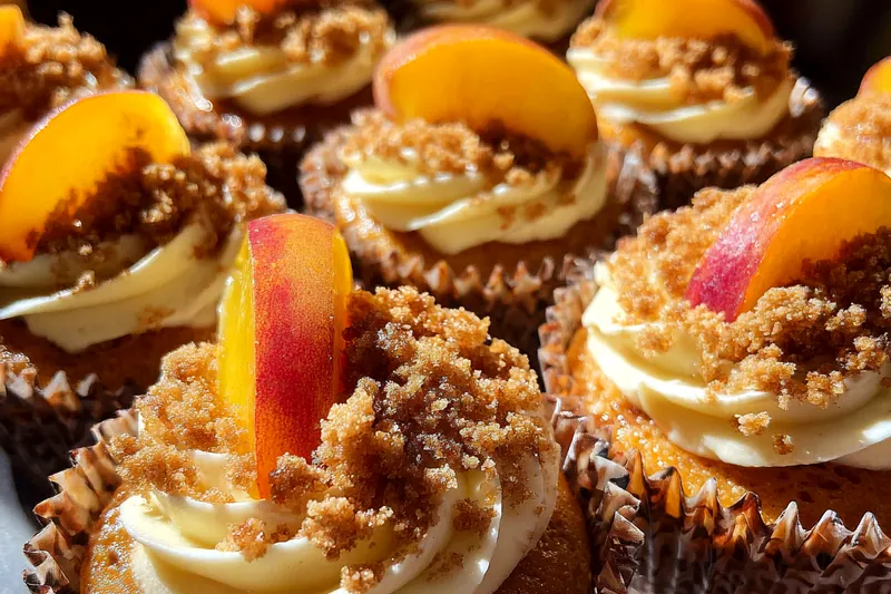 Cooking process for Peach Streusel Cupcakes