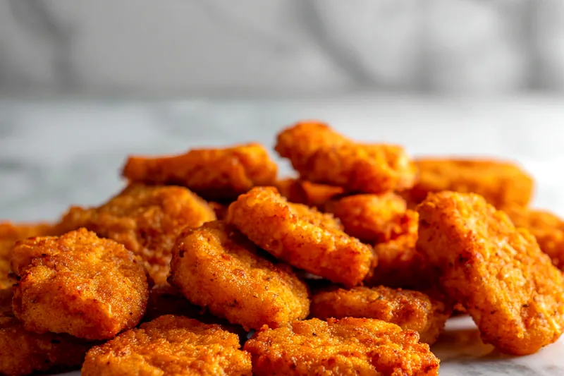 Ingredients for Peri Peri fish nuggets laid out on a countertop