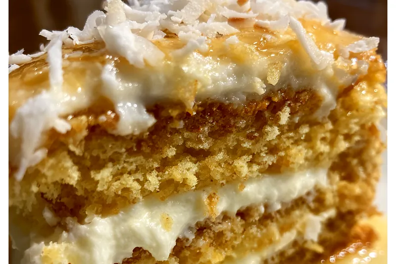 Cooking process for Pineapple Coconut Layer Cake