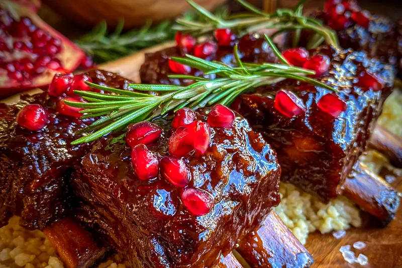 Fresh ingredients for Pomegranate Glazed Beef Ribs