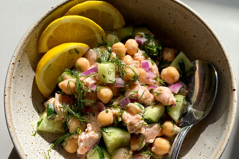 Fresh ingredients for Protein-Packed Chickpea Salad