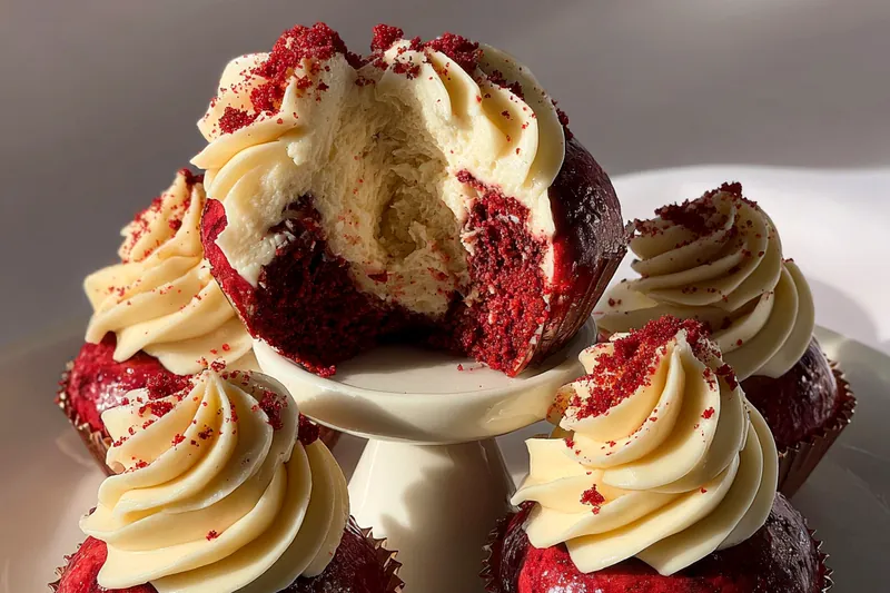 Cooking process for Red Velvet Cream Cupcakes