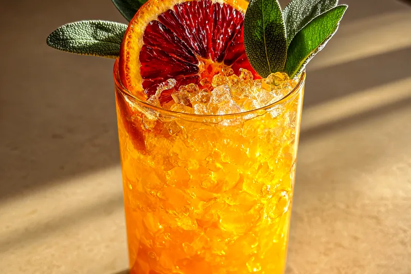 Cooking process for Refreshing Blood Orange Cocktail