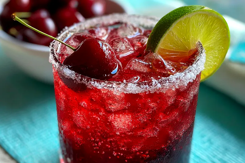 Step-by-step process of making Refreshing Spiked Cherry Limeade with fresh ingredients.