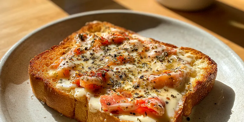 Delicious Rich Creamy Beef Toast served on a plate