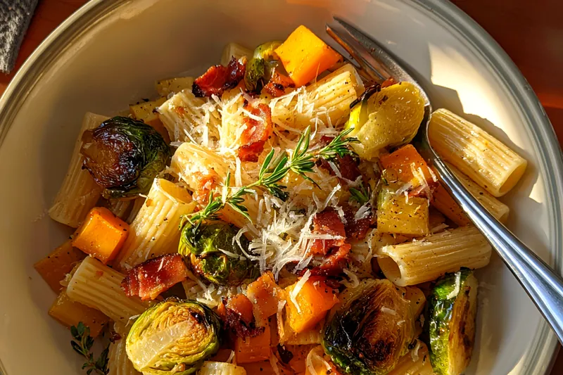 Fresh ingredients for Roasted Veggie Pasta