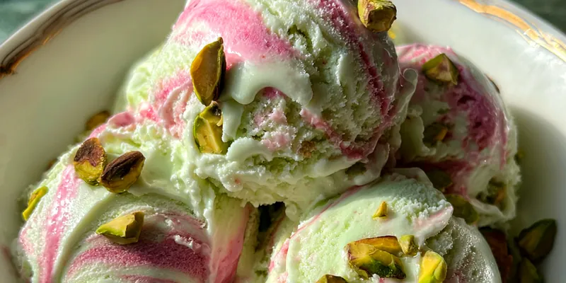 Rose Pistachio Ice Cream Delight
