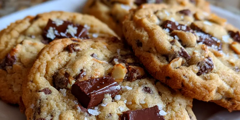 Salted Dark Chocolate Macadamia Cookies