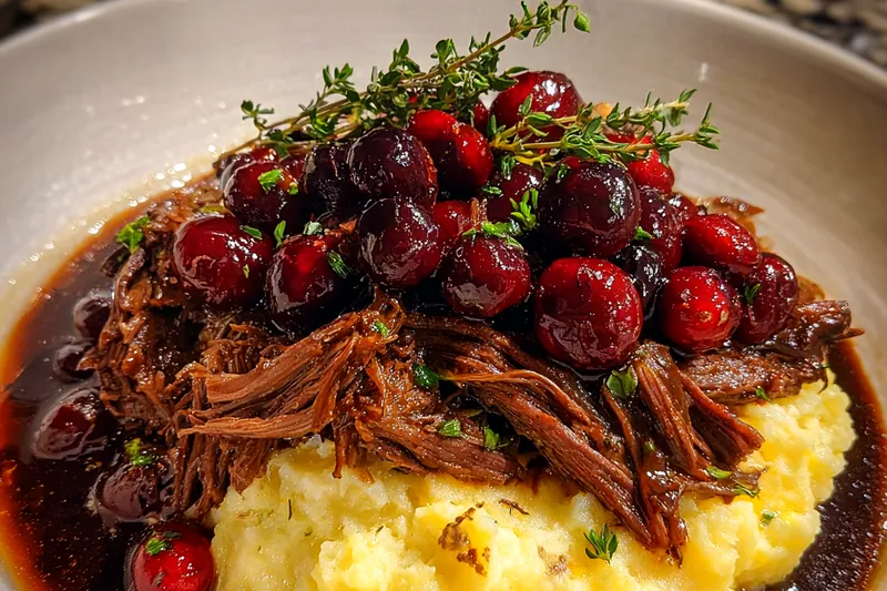 A selection of fresh ingredients including beef, vegetables, and herbs for Savory Braised Beef Delight.