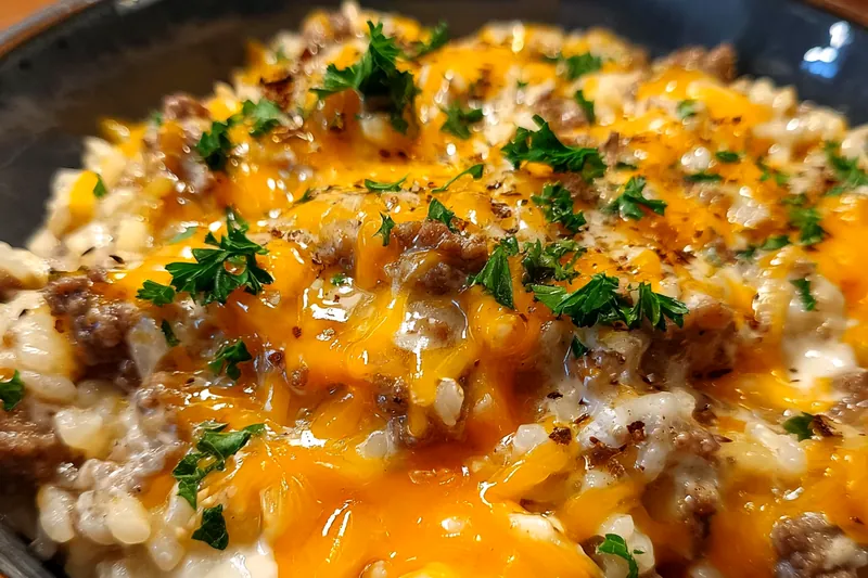 Fresh ingredients for Savory Cheesy Beef Bowl