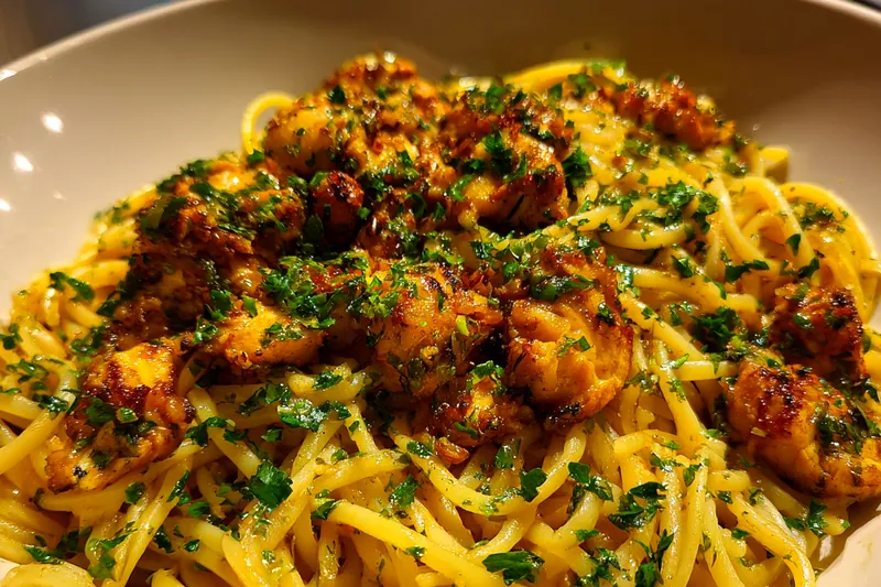 Cooking process for Savory Chicken Pasta Delight