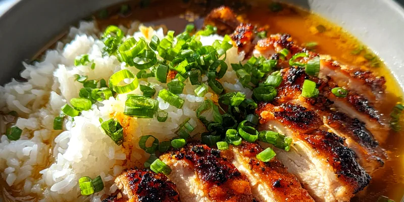 Delicious Savory Garlic Soy Chicken served on a plate