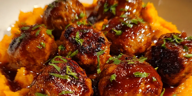 Savory Meatballs with Sweet Mash