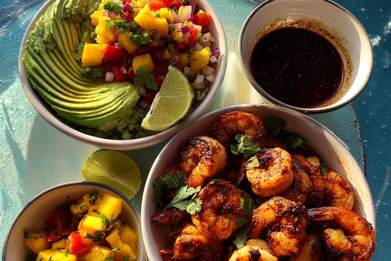 Cooking process for Savory Shrimp Avocado Bowl