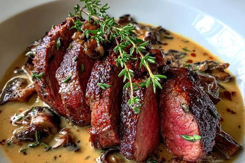 Fresh ingredients for Seared Steak with Cream
