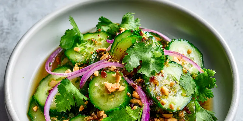 Spicy Asian Cucumber Salad with Peanuts