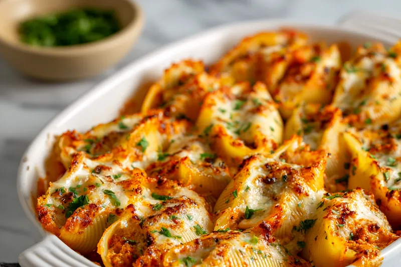 Fresh ingredients for spicy cajun stuffed shells