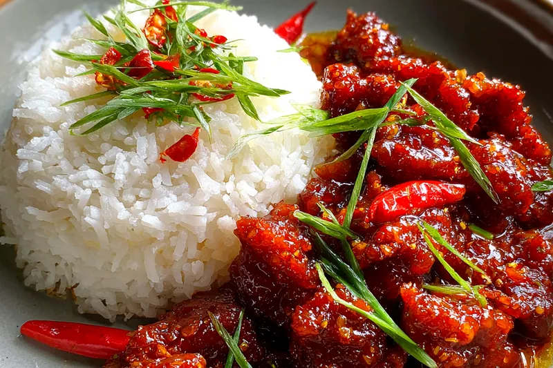 Cooking process for Spicy Glazed Chicken Delight