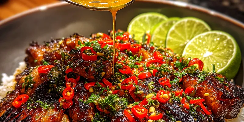 Delicious Spicy Glazed Chicken Bowl served on a plate
