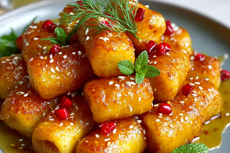 Cooking process for Spicy Honey Feta Rolls