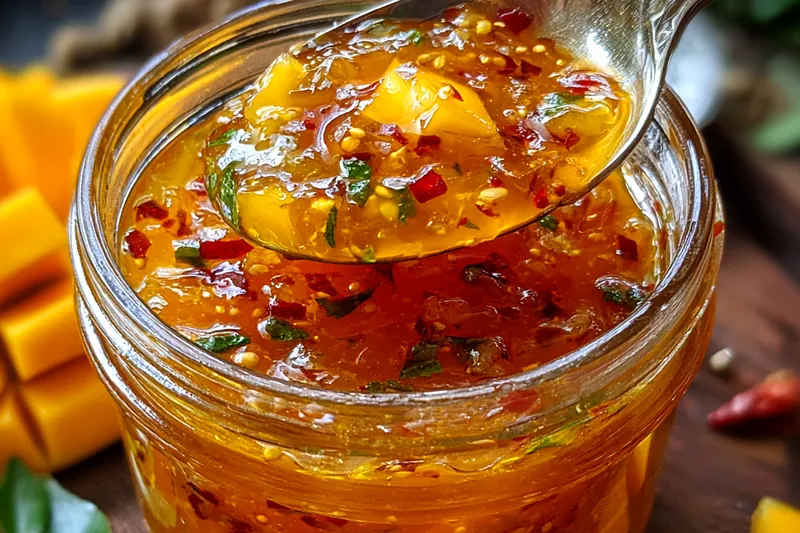 Fresh ingredients for Spicy Mango Sauce