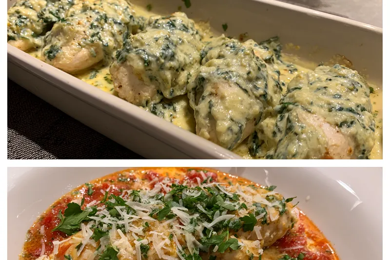 Cooking process for Spinach Ricotta Chicken