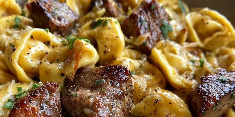Steak Tortellini with Creamy Sauce