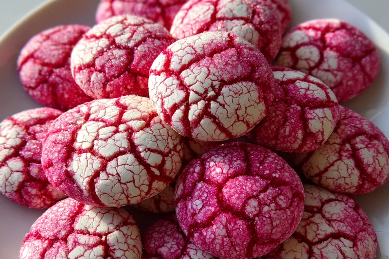 Cooking process for Strawberry Crinkle Cookies