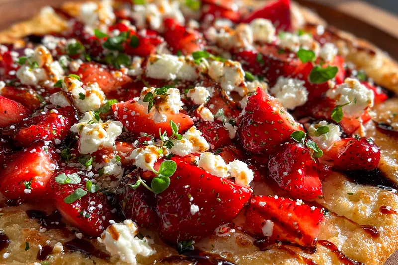 Cooking process for Strawberry Goat Cheese Pizza