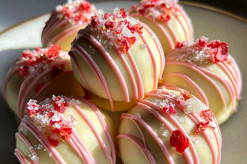Fresh ingredients for Delicious Strawberry Truffle Balls