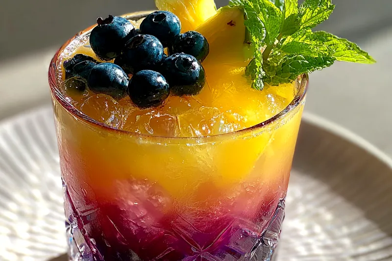 Cooking process for Tropical Blueberry Pineapple Sour