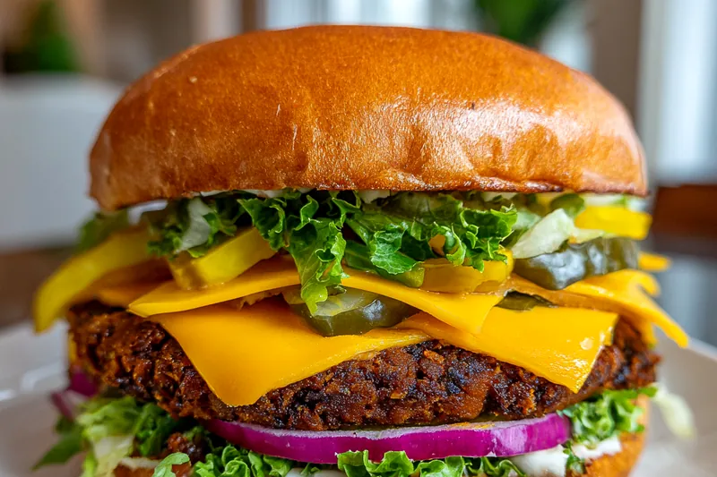 A skillet with sizzling black bean patties being cooked to golden perfection.
